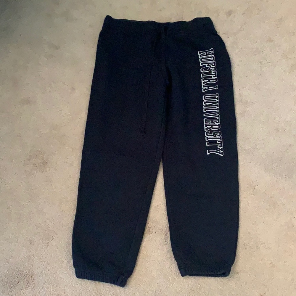 Navy blue. Hofstra University capri joggers.